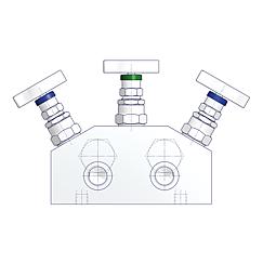 3-клапанный манифольд типа D3